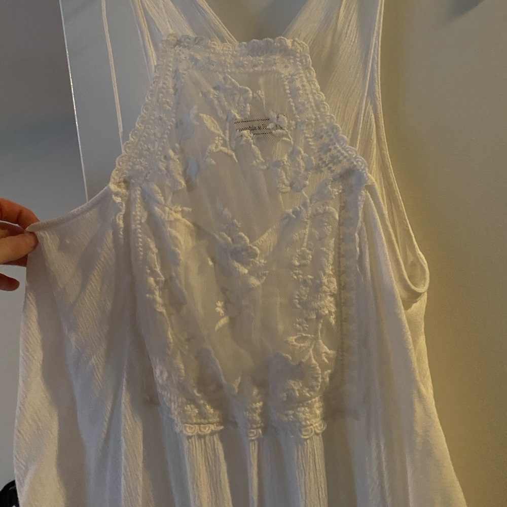 White high neck mesh top